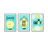 3-Piece Nordic "Enjoy Summer" Canvas Wall Art