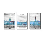 3-Piece Nordic Europe Building and Life Quote Canvas Wall Art