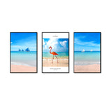 3-Piece Nordic Flamingo and Beach Canvas Wall Art