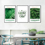 3-Piece Green Plants And Inspirational Quotes Canvas Wall Art