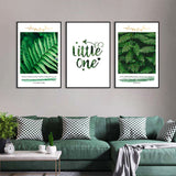 3-Piece Green Plants And Inspirational Quotes Canvas Wall Art