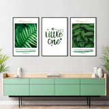 3-Piece Green Plants And Inspirational Quotes Canvas Wall Art