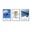 3-Piece Hot Air Balloon, Inspirational Quote And Coastal Scene Canvas Wall Art