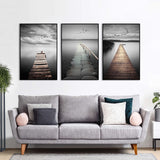 3-Piece Lakeview Wooden Bridge Canvas Wall Art