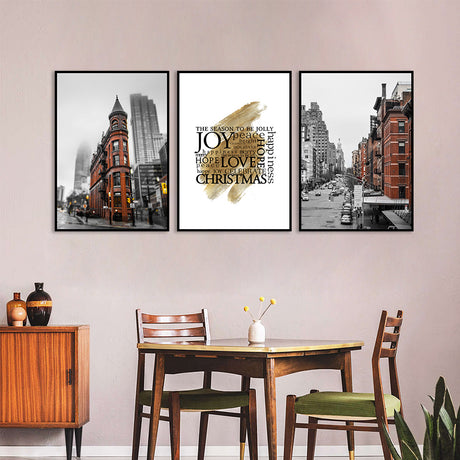 3-Piece Urban Architecture And Inspirational Quote Canvas Wall Art Set