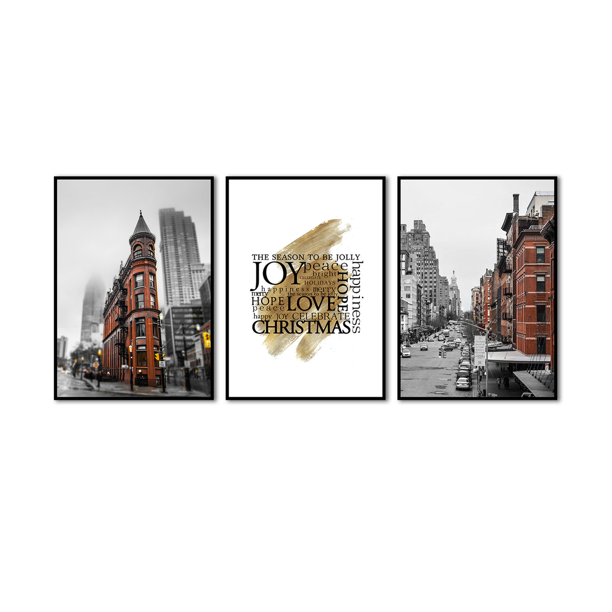 3-Piece Urban Architecture And Inspirational Quote Canvas Wall Art Set