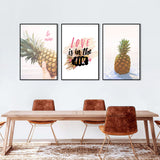 3-Piece Love And Pineapple Canvas Wall Art Set