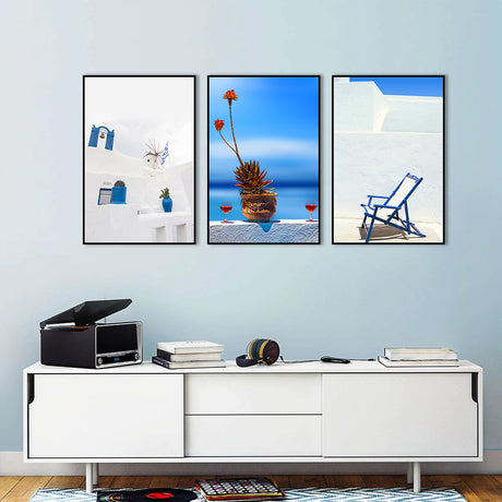 3-Piece Mediterranean Architecture Canvas Wall Art Set