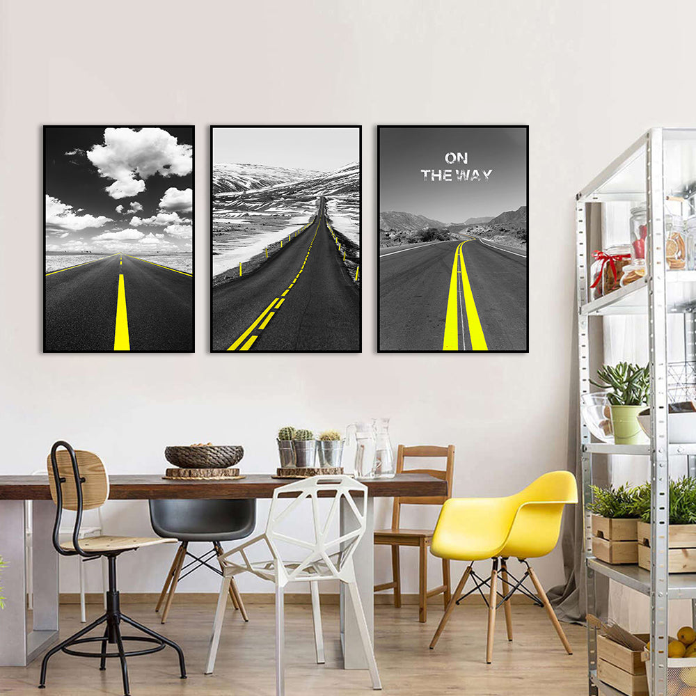 3-Piece "On the Way" Road Canvas Wall Art Set