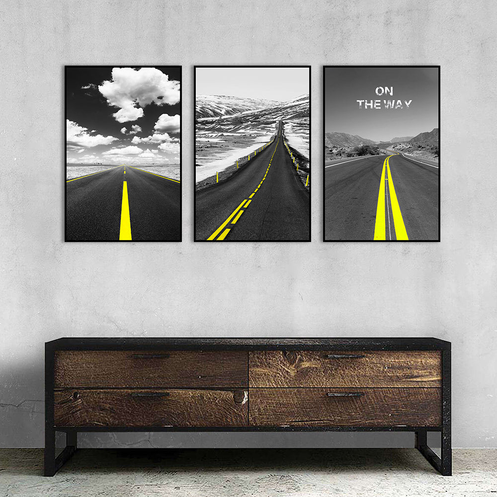 3-Piece "On the Way" Road Canvas Wall Art Set