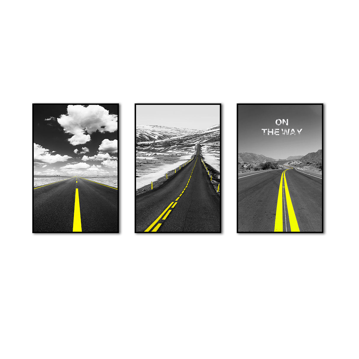 3-Piece "On the Way" Road Canvas Wall Art Set