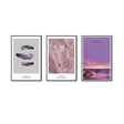 3 Piece Nordic Purple Feather Canvas Wall Art