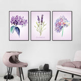 3 Piece Nordic Purple Lavender Canvas Wall Art