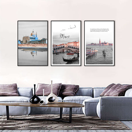 3 Piece Nordic Seaside Castle Canvas Wall Art