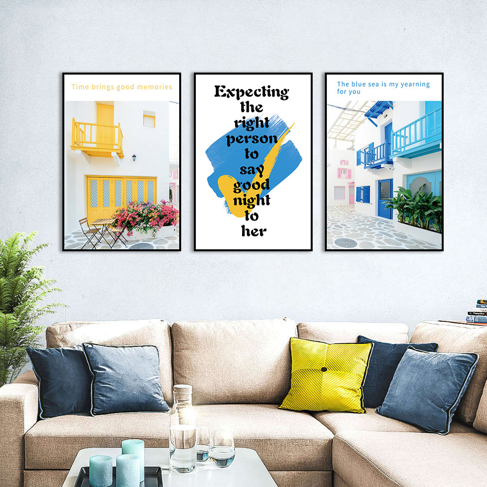 3 Piece Nordic Time Brings Good Memories Canvas Wall Art