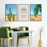 3 Piece Nordic Tropical Cactus Canvas Wall Art