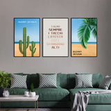 3 Piece Nordic Tropical Cactus Canvas Wall Art