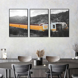 3 Piece Nordic Yellow Bus Canvas Wall Art