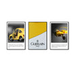 3 Piece Nordic Yellow Car And Airplane Canvas Wall Art