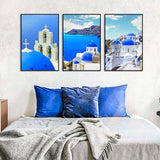 3 Piece Santorini Blue Roof Canvas Wall Art