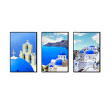 3 Piece Santorini Blue Roof Canvas Wall Art