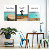 3 Piece Seascape Waves And Bridge Canvas Wall Art