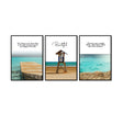 3 Piece Seascape Waves And Bridge Canvas Wall Art