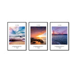 3 Piece Seascape And Golden Gate Bridge Canvas Wall Art