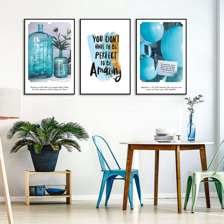 3 Piece You Don't Have To Be Perfect Canvas Wall Art