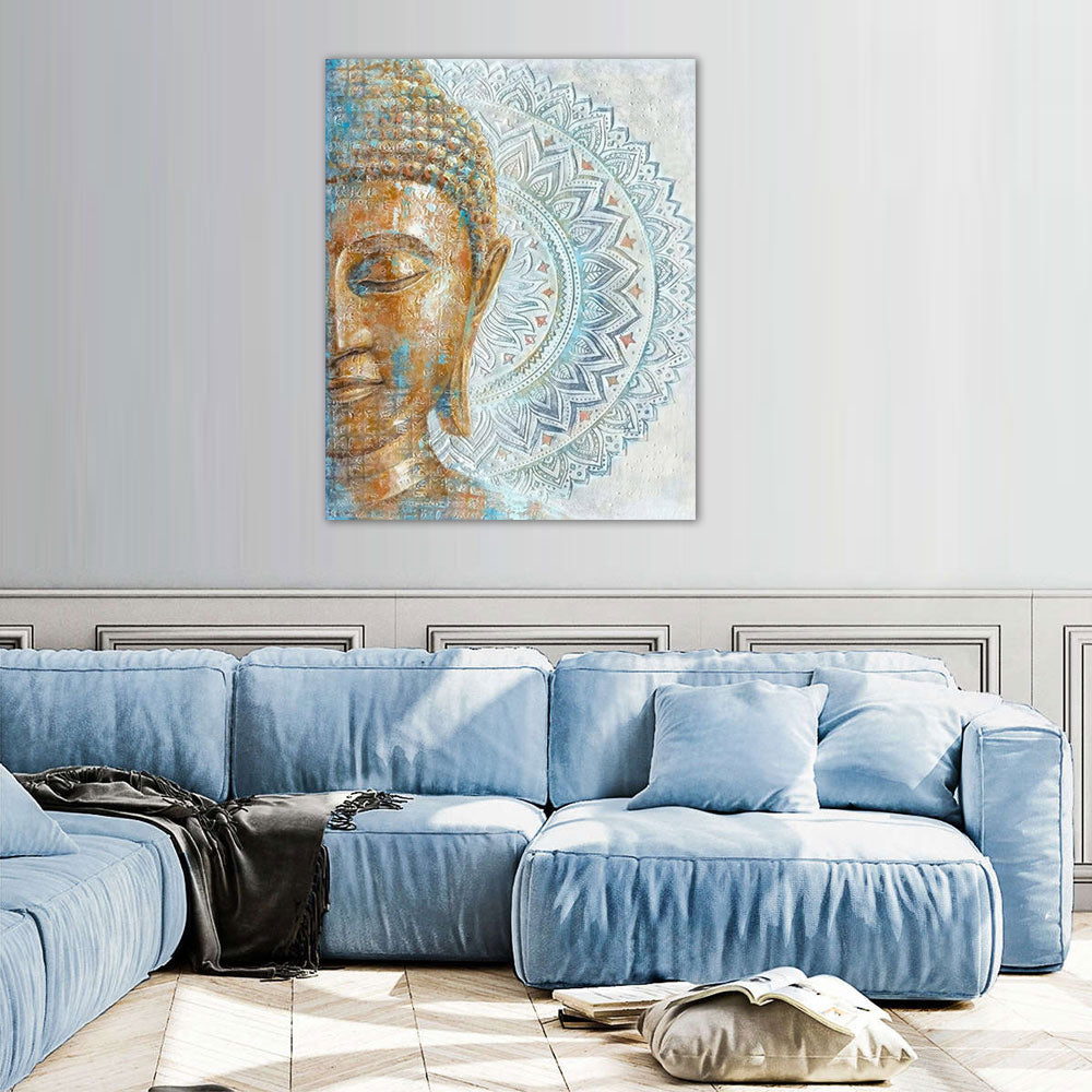 Tranquil Buddha Mandala Canvas Wall Art