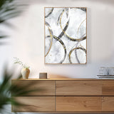 Abstract Gold and Silver Circle Canvas Wall Art