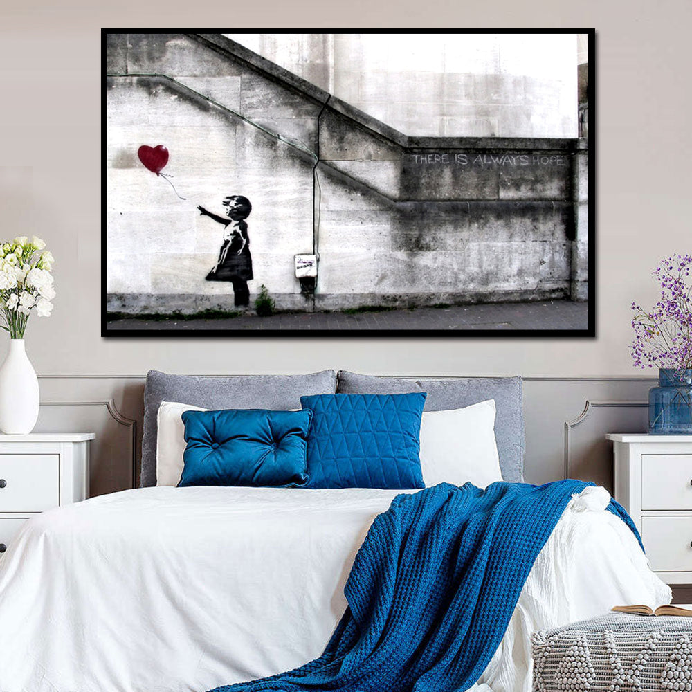 Banksy Girl with Balloon Canvas Wall Art