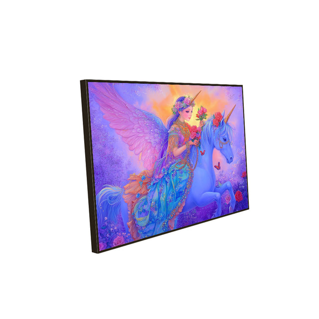 Enchanted Angel with Unicorn-Canvas Wall Art