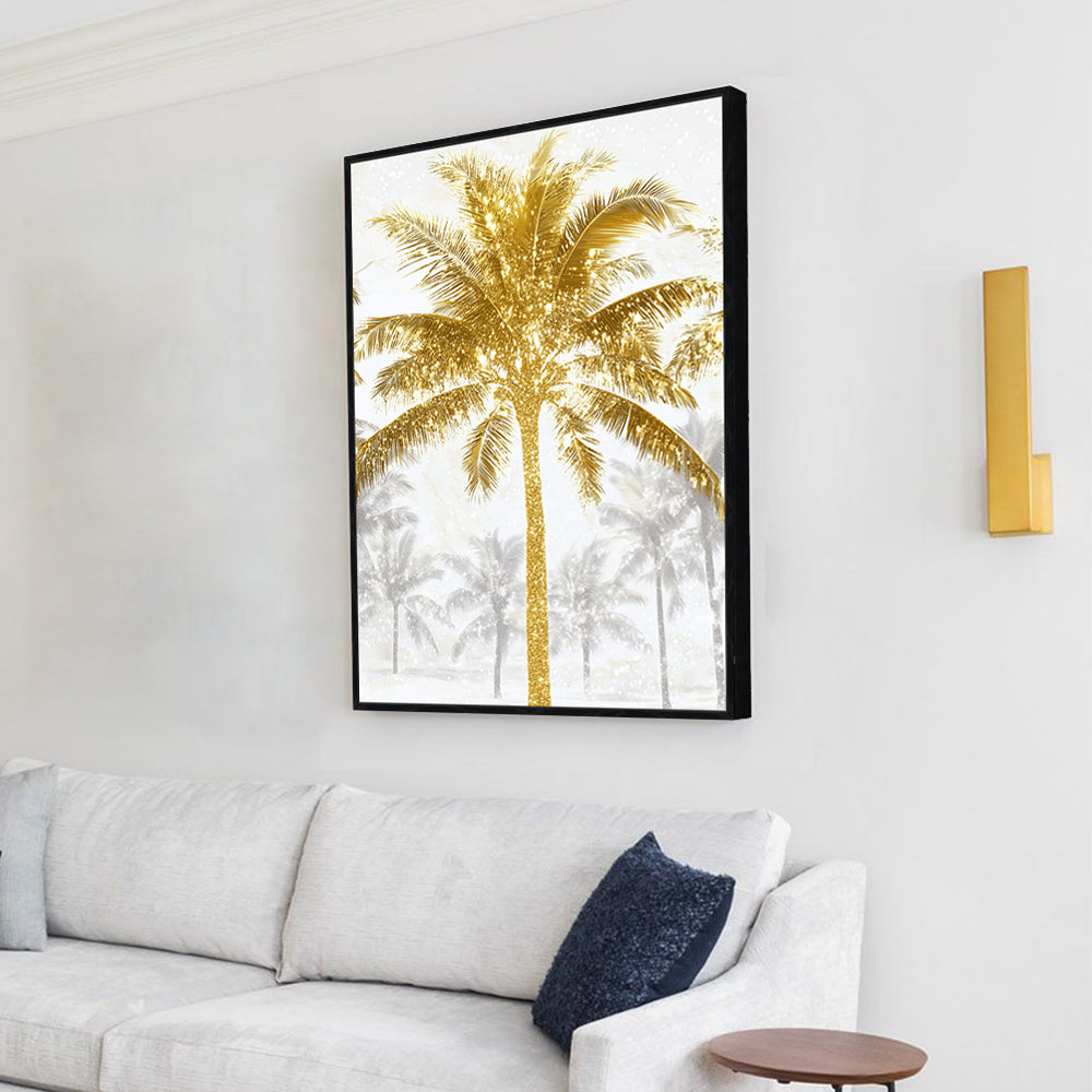 Golden Palm Canvas Wall Art - Elegance Meets Nature