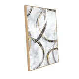 Abstract Gold and Silver Circle Canvas Wall Art