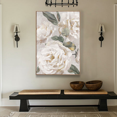 Elegant White Rose Canvas Wall Art