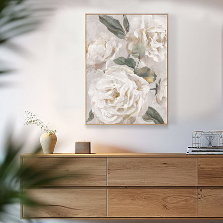 Elegant White Rose Canvas Wall Art