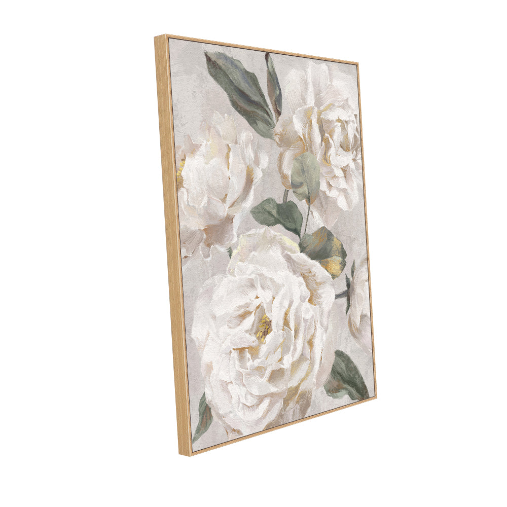 Elegant White Rose Canvas Wall Art