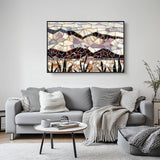 Mosaic Mountain Vista Canvas Wall Art 