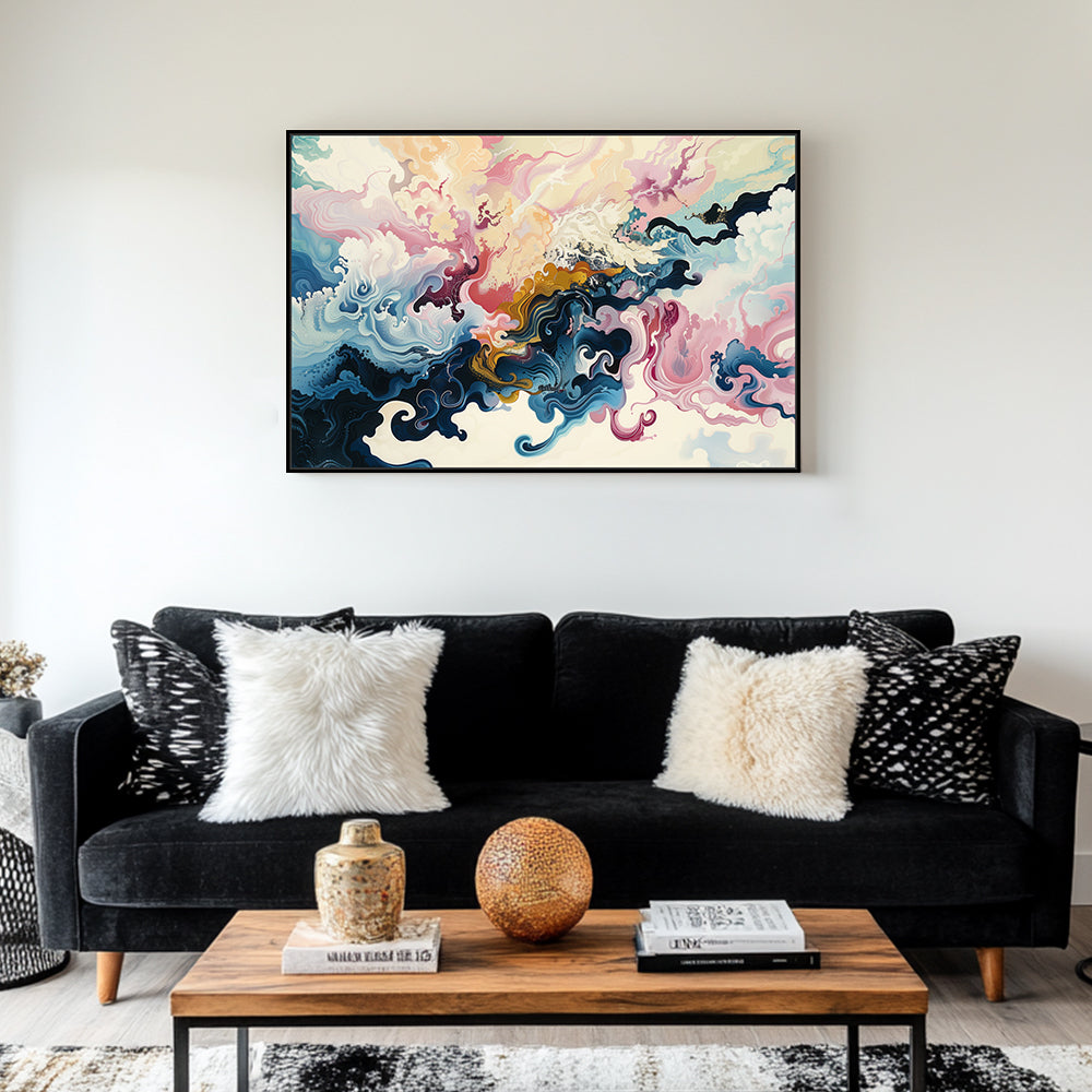 Ethereal Waves Of Color Canvas Wall Art 