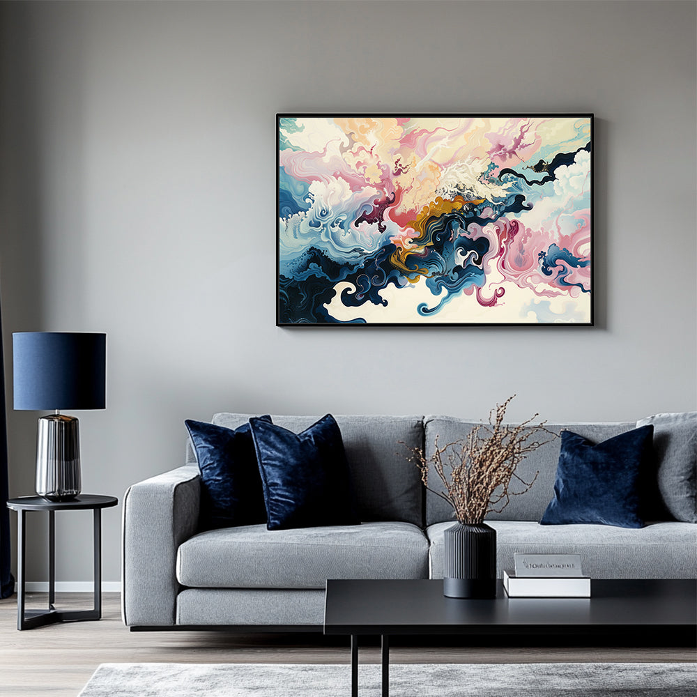 Ethereal Waves Of Color Canvas Wall Art 