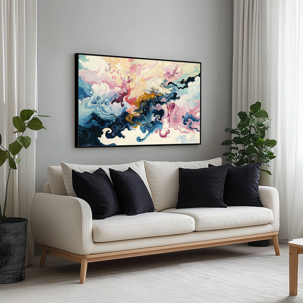 Ethereal Waves Of Color Canvas Wall Art 