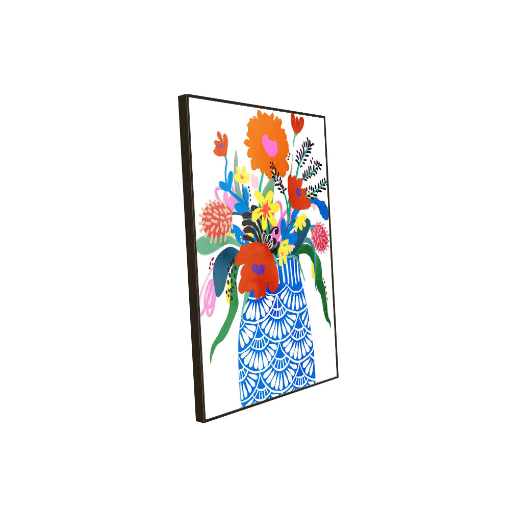 Modern Floral Vase – Bold & Colorful Botanical Print Canvas Wall Art