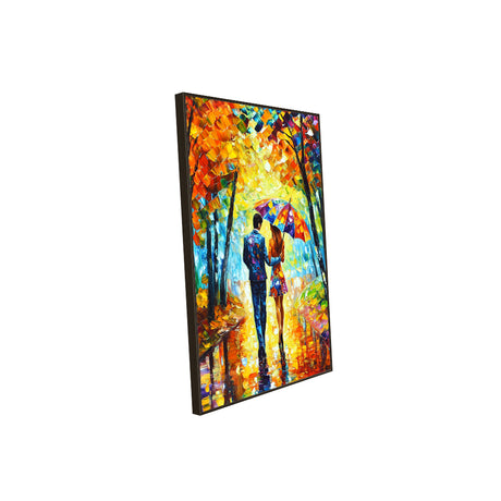 Romantic Stroll in Vibrant Colors- Canvas Wall Art