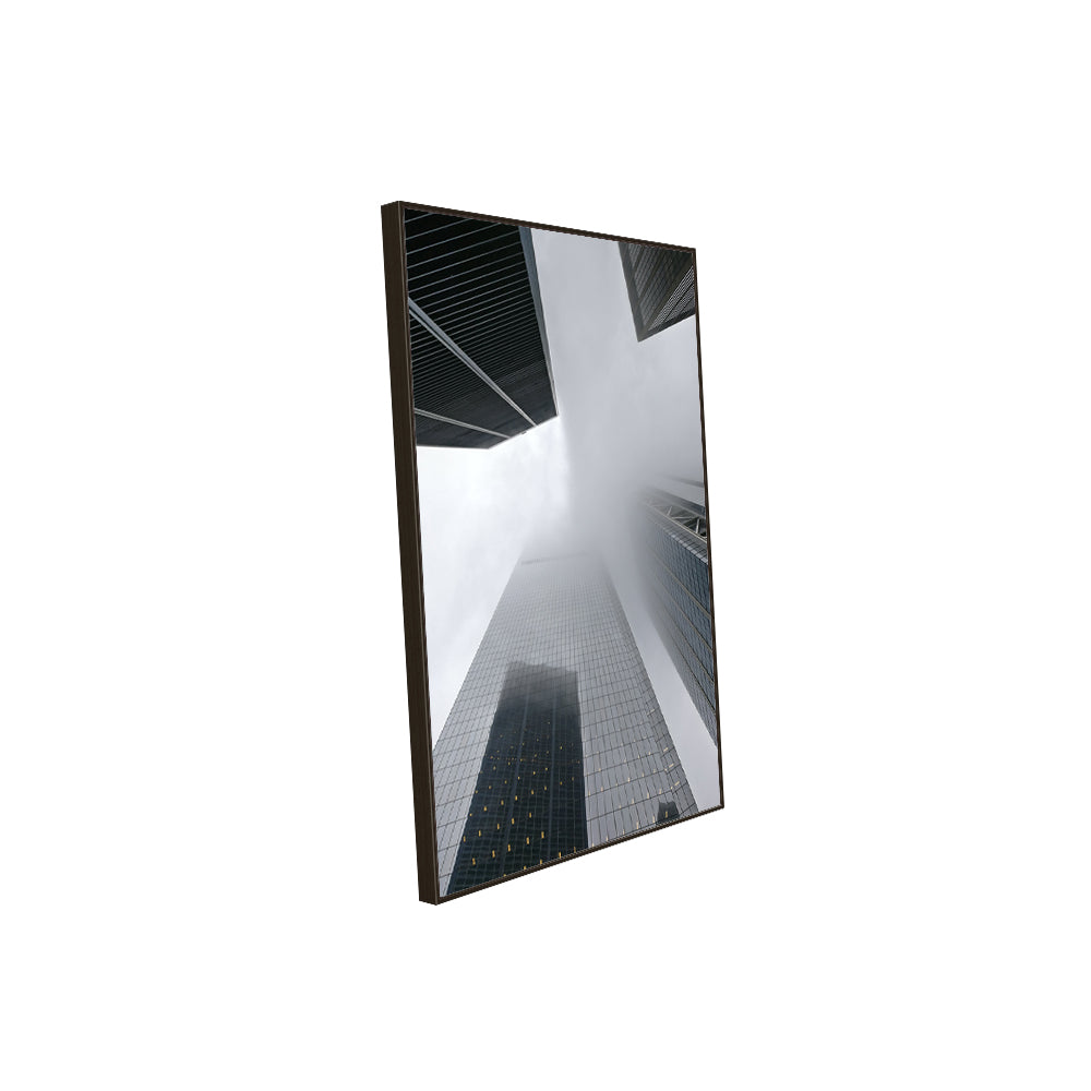 Skyscraper In The Mist Canvas Wall Art