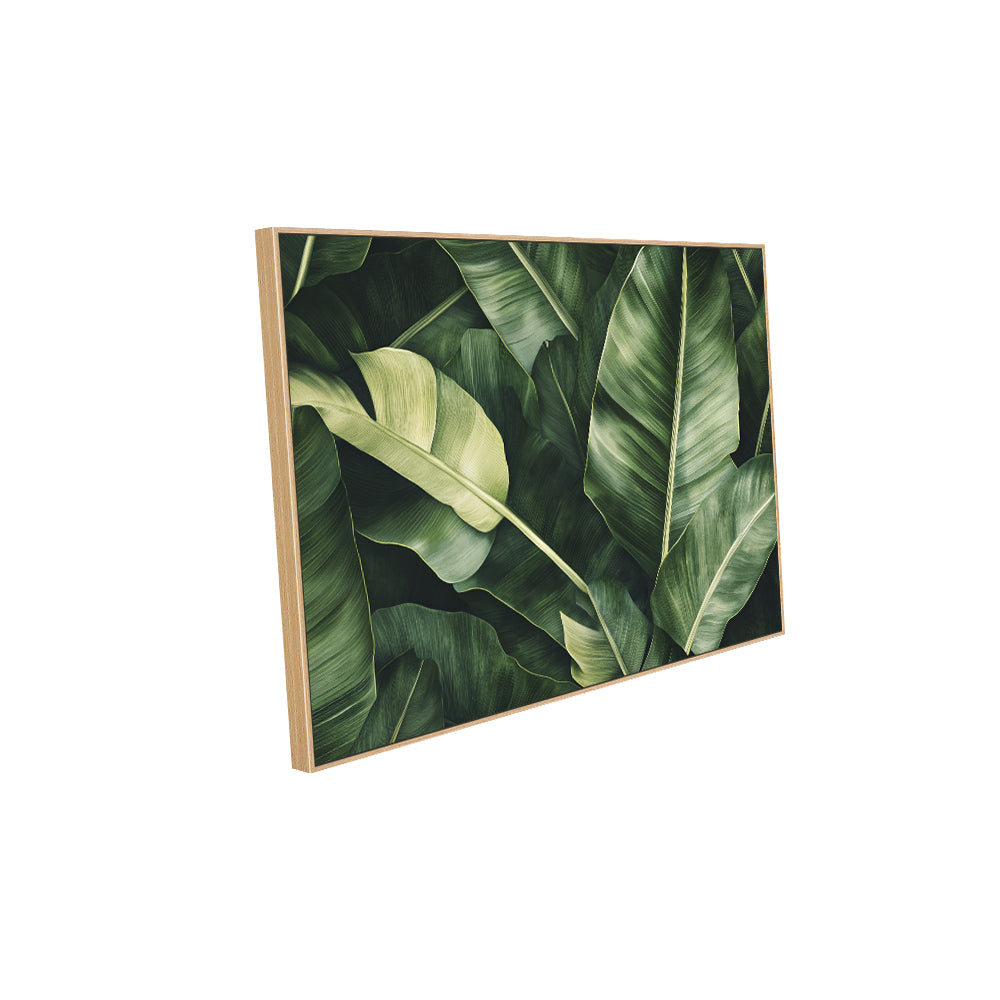 Lush Green Banana Leaf Canvas Wall Art - Modern Nature-Inspired Decor