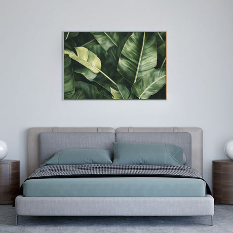 Lush Green Banana Leaf Canvas Wall Art - Modern Nature-Inspired Decor