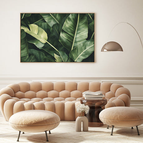 Lush Green Banana Leaf Canvas Wall Art - Modern Nature-Inspired Decor