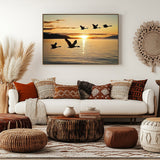 Serene Sunset Flight Canvas Wall Art