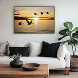 Serene Sunset Flight Canvas Wall Art